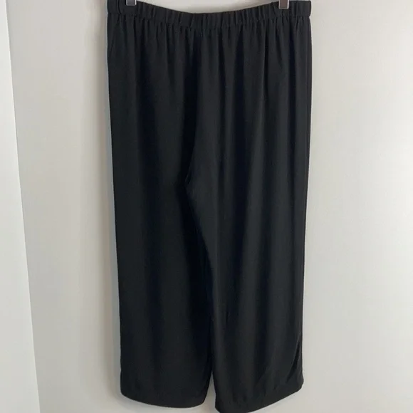 Eileen Fisher Black SILK Wide Leg Crop Pants PS - Picture 5 of 6
